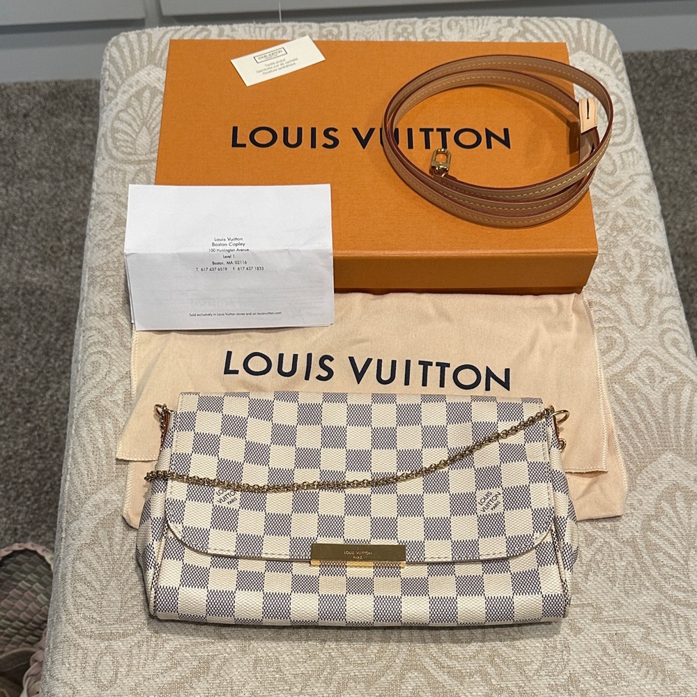 Authetic Louis Vuitton Favorite MM Damier Azur w/ receipt